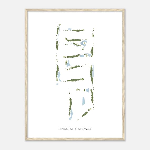 Links At Gateway Michigan Modern Watercolor Map Golfer Gift Golf Wall Art Golf Poster Print Course Layout
