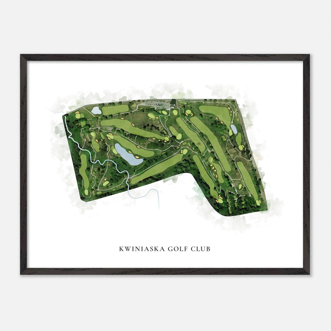 Kwiniaska Golf Club Watercolor Map Art Vermont Golfer Gift Poster - Image 5
