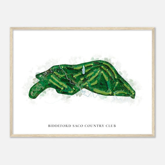 Biddeford Saco Country Club Maine Classic Watercolor Map Golfer Gift Golf Wall Art Golf Poster Print Course Layout