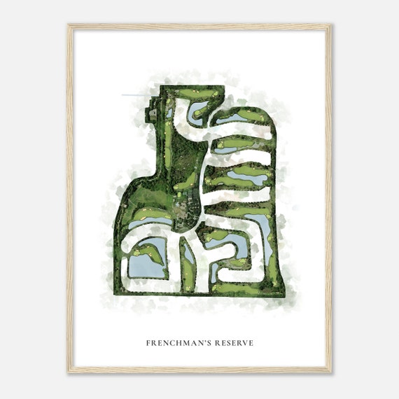 Frenchmans Reserve Florida Classic Watercolor Map Golfer Gift Golf Wall Art Golf Poster Print Course Layout