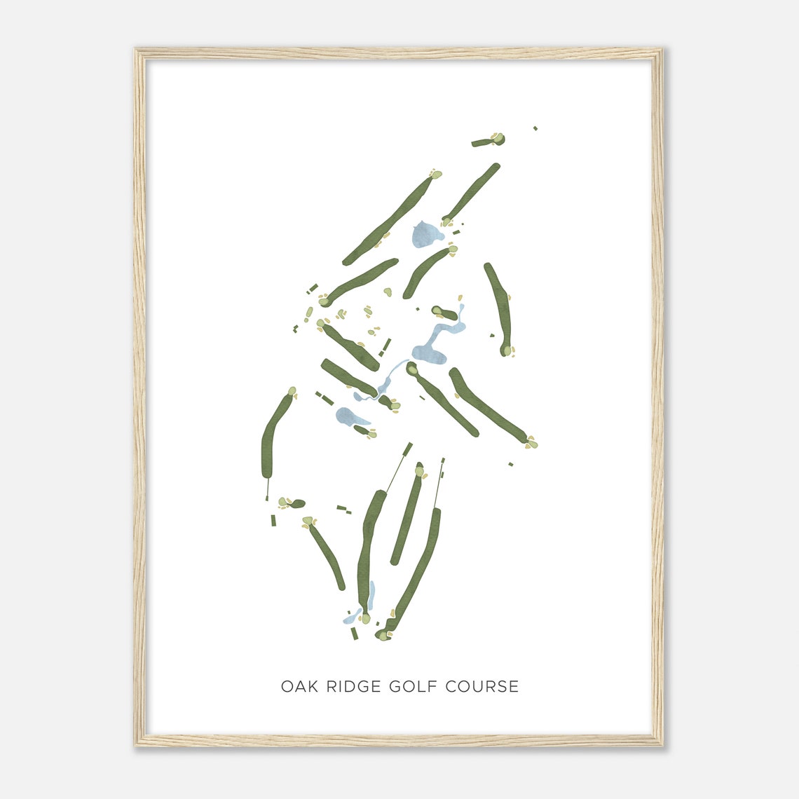 Oak Ridge Golf Course Utah Minimalist Watercolor Course Map Poster - Image 2