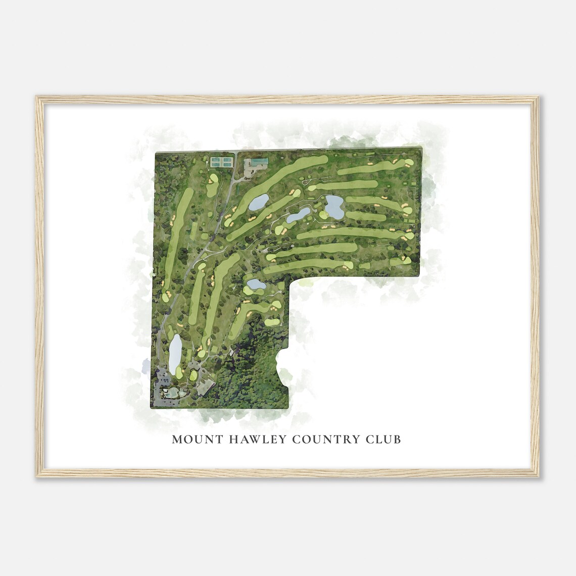 Mount Hawley Country Club Golf Course Map Golfer Gift Watercolor Print - Image 2