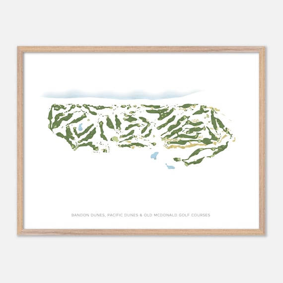 Bandon Dunes Pacific Dunes and Old McDonald Modern Minimalist Golf Poster