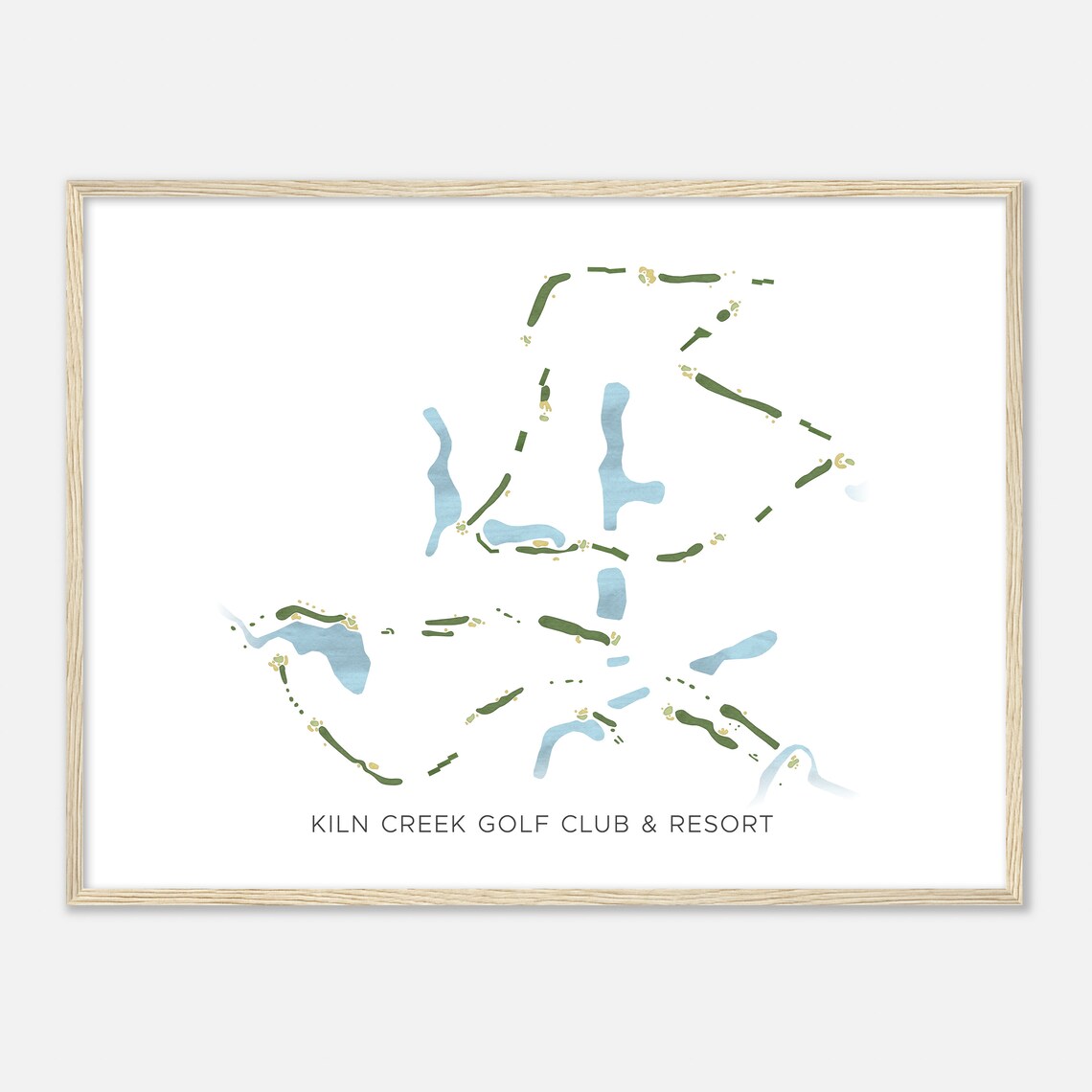 Kiln Creek Golf Club & Resort Virginia Modern Watercolor Map Poster - Image 2