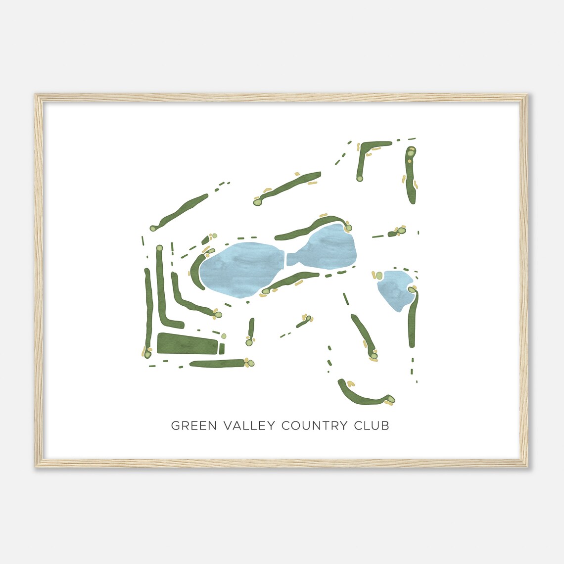 Green Valley Country Club Florida Modern Watercolor Map Poster
