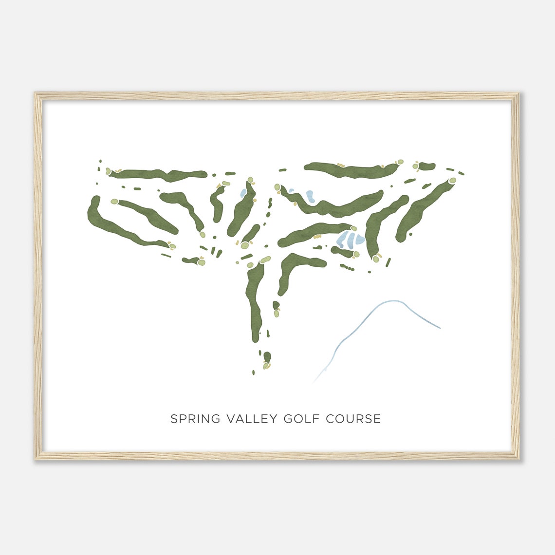 Spring Valley Golf Course Wisconsin Modern Watercolor Map Golfer Gift Golf Wall Art Golf Poster Print Course Layout - Image 2
