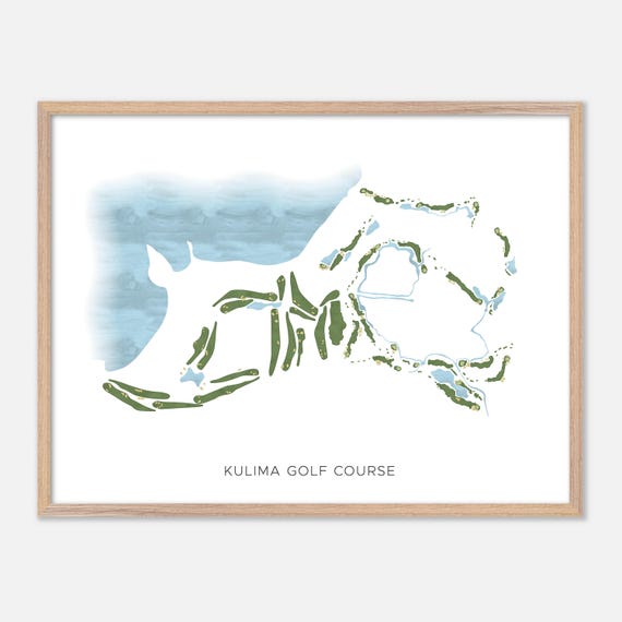 Kulima Golf Course In Kahuku Hawaii Modern Watercolor Map Golfer Gift Golf Wall Art Golf Poster Print Course Layout