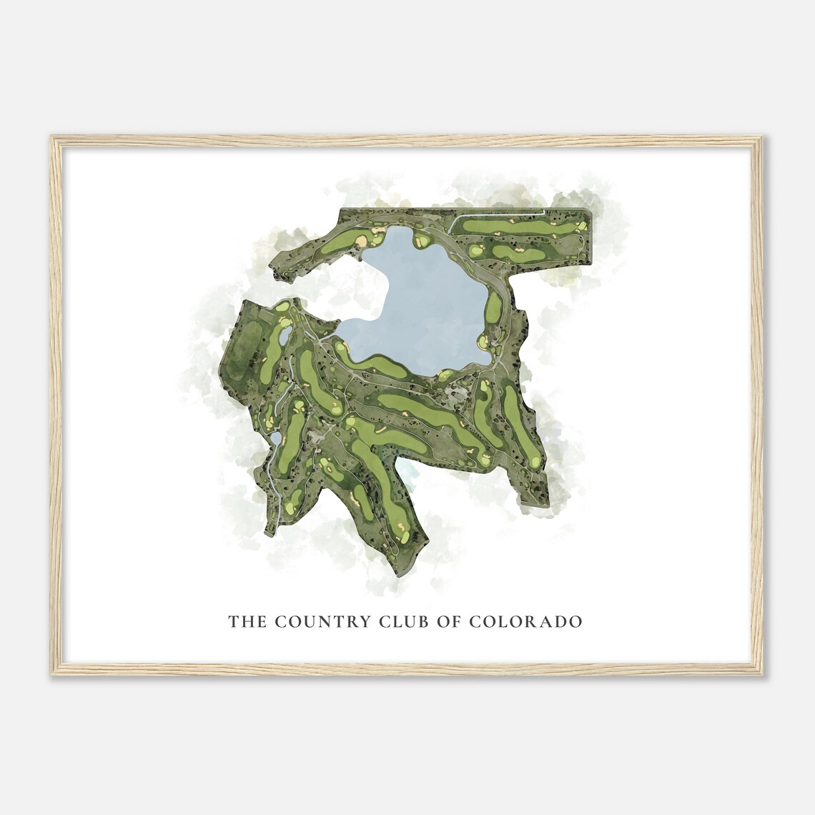 The Country Club Of Colorado Watercolor Lake Map Golf Poster - Image 2