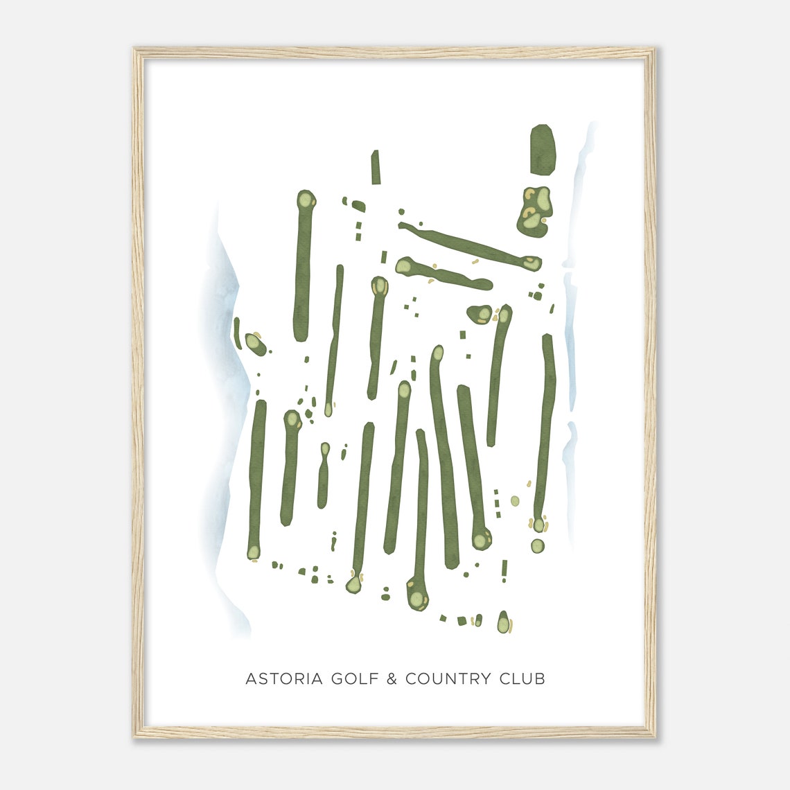 Astoria Golf And Country Club Watercolor Course Map Gift Poster - Image 2
