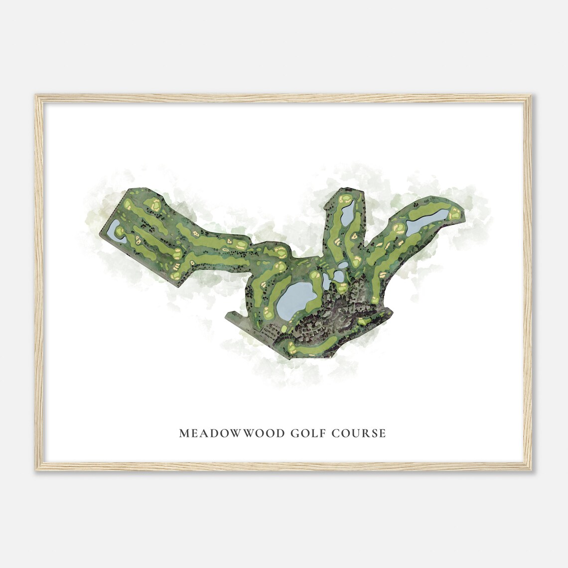 Meadowwood Golf Course Washington Classic Watercolor Map Golfer Gift Golf Wall Art Golf Poster Print Course Layout - Image 2