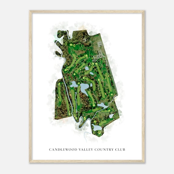 Candlewood Valley Country Club Connecticut Classic Watercolor Map Golfer Gift Golf Wall Art Golf Poster Print Course Layout