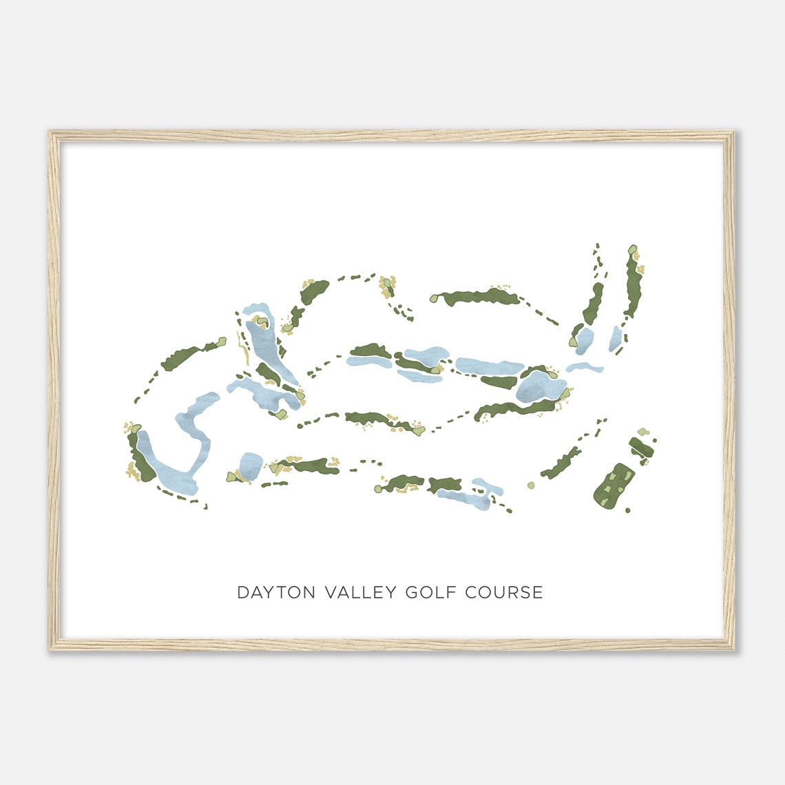 Dayton Valley Golf Course Nevada Modern Minimalist Map Poster