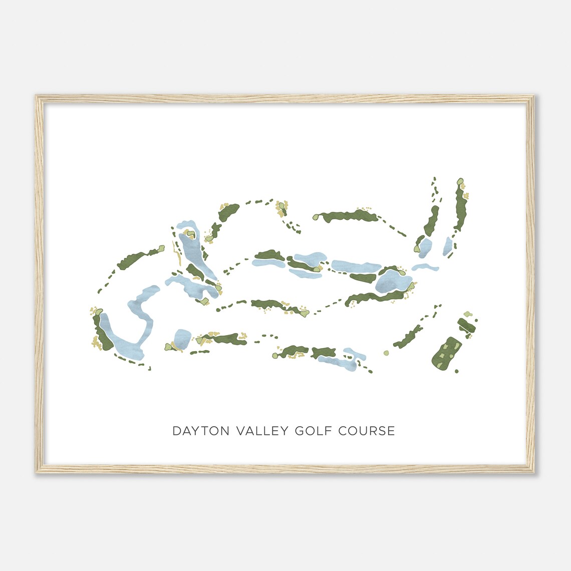 Dayton Valley Golf Course Nevada Modern Watercolor Map Golfer Gift Golf Wall Art Golf Poster Print Course Layout