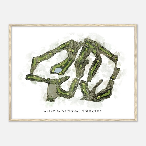 Arizona National Golf Club Arizona Classic Watercolor Map Golfer Gift Golf Wall Art Golf Poster Print Course Layout