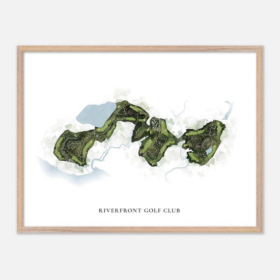 Riverfront Golf Club In Suffolk Virginia Classic Watercolor Map Golfer Gift Golf Wall Art Golf Poster Print Course Layout