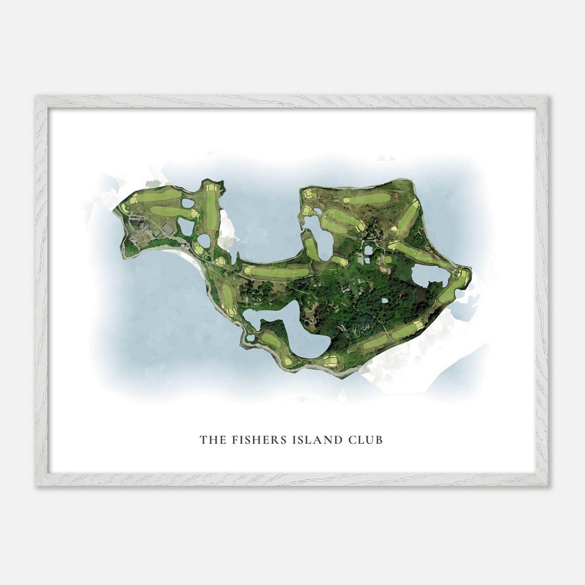 The Fishers Island Club New York Classic Watercolor Map Poster - Image 3