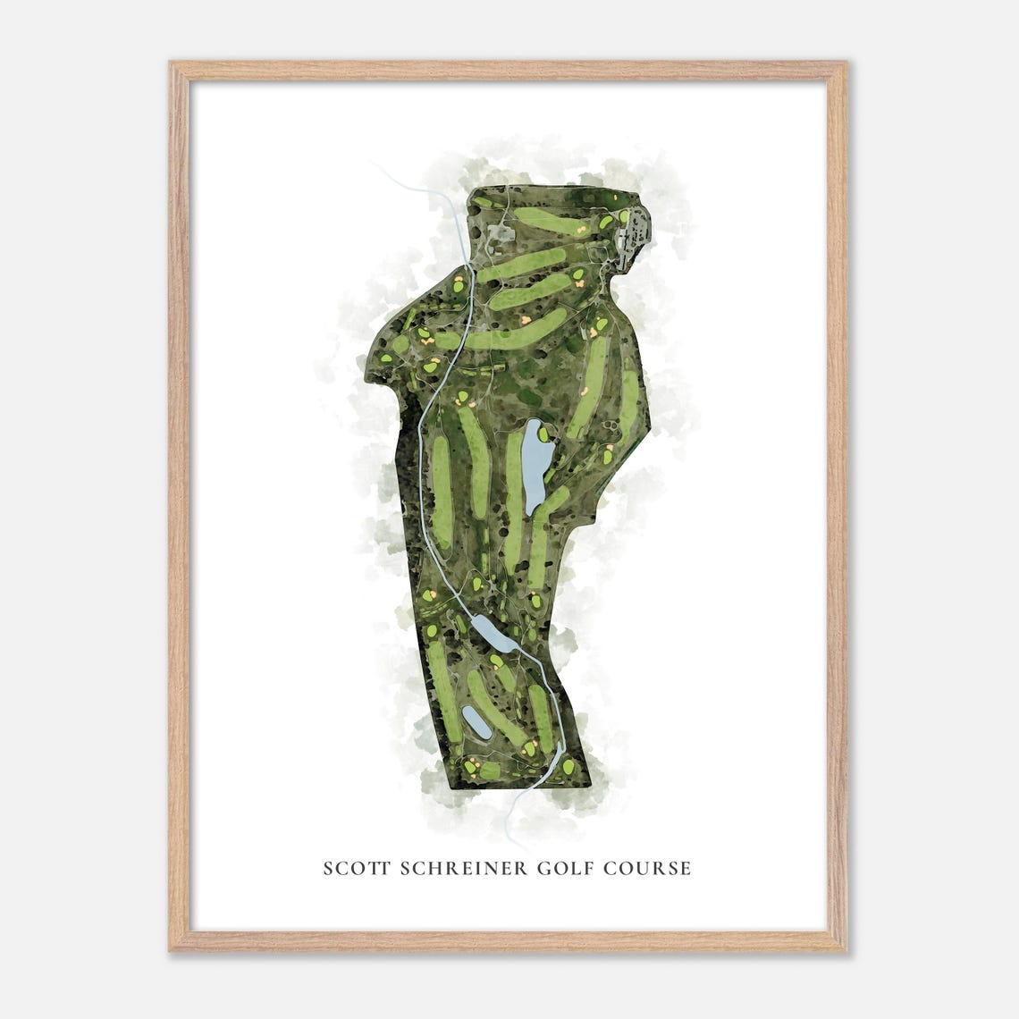Scott Schreiner Golf Course Watercolor Aerial Map Texas Art Poster - Image 6