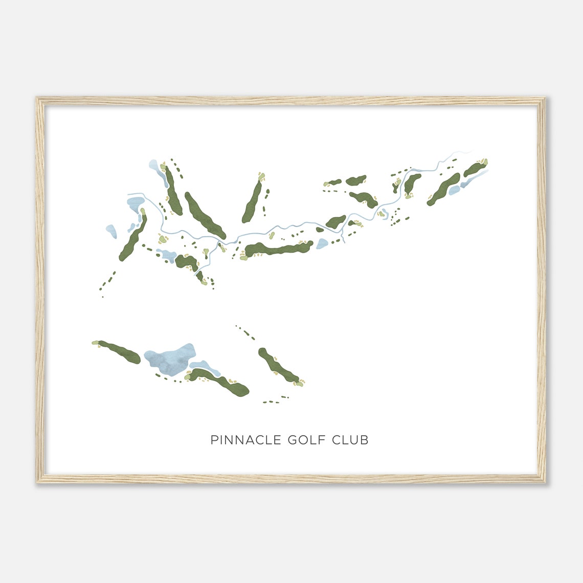 Pinnacle Golf Club Minimalist Watercolor Course Map Art Poster - Image 2
