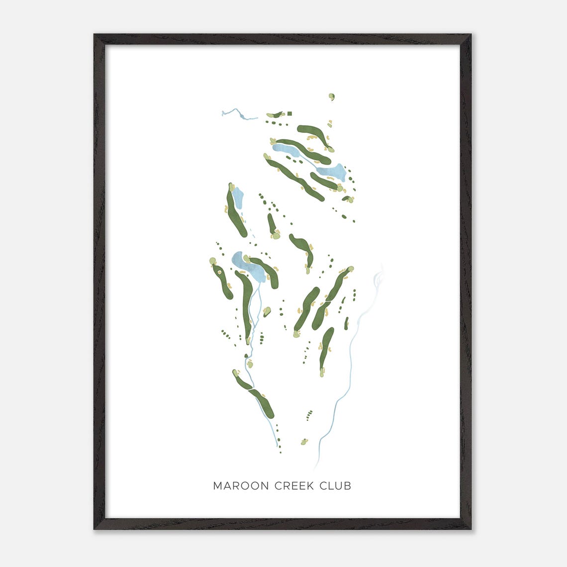 Maroon Creek Club Golf Course Modern Minimalist Map Art Poster - Image 3