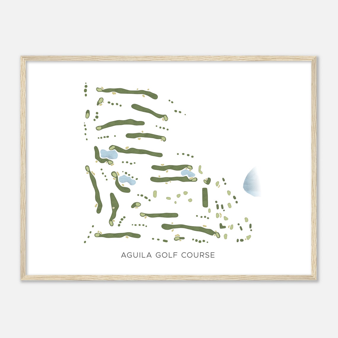 Aguila Golf Course Arizona Minimalist Watercolor Course Map Poster