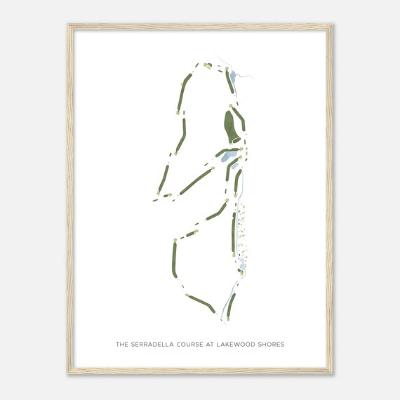 The Serradella Course At Lakewood Shores Michigan Modern Watercolor Map Golfer Gift Golf Wall Art Golf Poster Print Course Layout