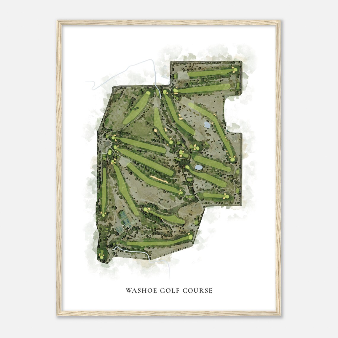 Washoe Golf Course Nevada Classic Watercolor Map Golfer Gift Golf Wall Art Golf Poster Print Course Layout