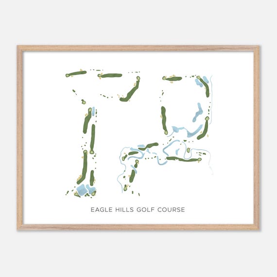 Eagle Hills Golf Course In Papillion Nebraska Modern Watercolor Map Golfer Gift Golf Wall Art Golf Poster Print Course Layout