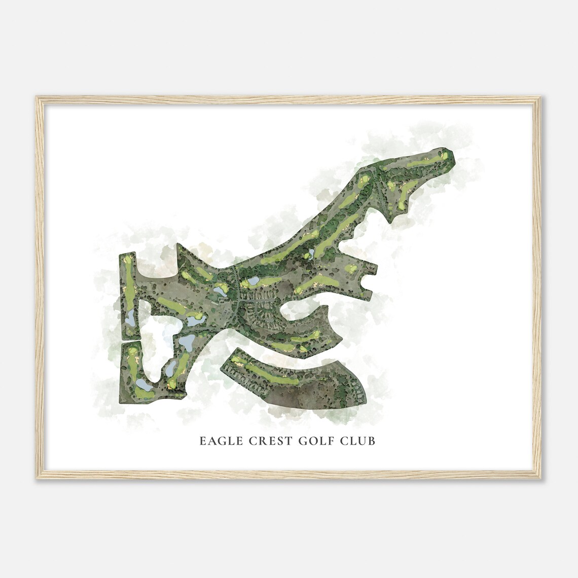 Eagle Crest Golf Club California Classic Watercolor Map Golfer Gift Golf Wall Art Golf Poster Print Course Layout