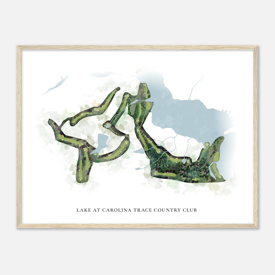 Lake at Carolina Trace Country Club North Carolina Classic Watercolor Poster - Image 2
