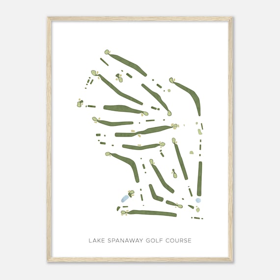 Lake Spanaway Golf Course Washington Modern Watercolor Map Golfer Gift Golf Wall Art Golf Poster Print Course Layout