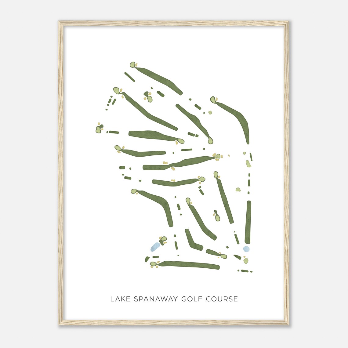 Lake Spanaway Golf Course Washington Modern Watercolor Map Golfer Gift Golf Wall Art Golf Poster Print Course Layout