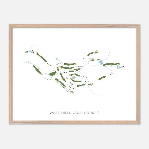 West Hills Golf Course Fredericton Canada Modern Watercolor Golf Map Poster
