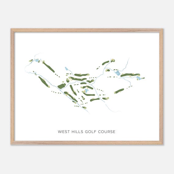 West Hills Golf Course In Fredericton Canada Modern Watercolor Map Golfer Gift Golf Wall Art Golf Poster Print Course Layout