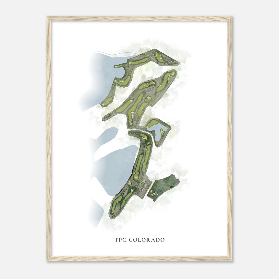 TPC Colorado Lakeside Classic Detailed Watercolor Golf Map Poster