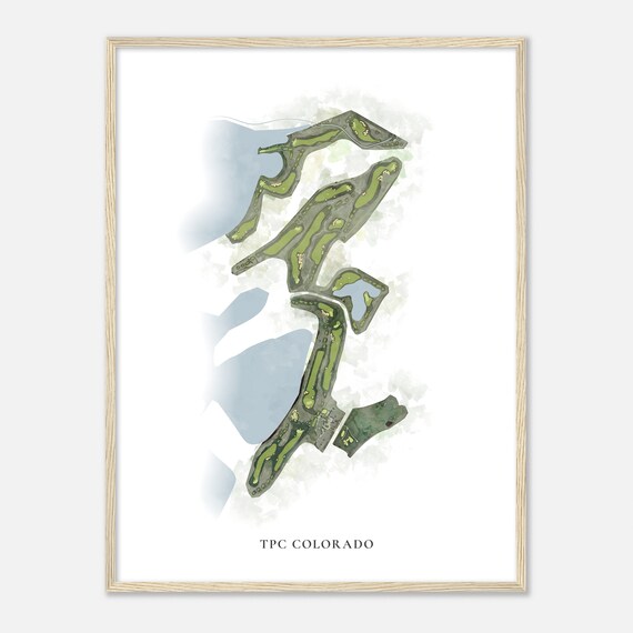 Tpc Colorado Colorado Classic Watercolor Map Golfer Gift Golf Wall Art Golf Poster Print Course Layout