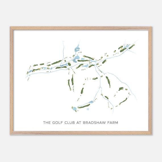 The Golf Club At Bradshaw Farm In Woodstock Georgia Modern Watercolor Map Golfer Gift Golf Wall Art Golf Poster Print Course Layout