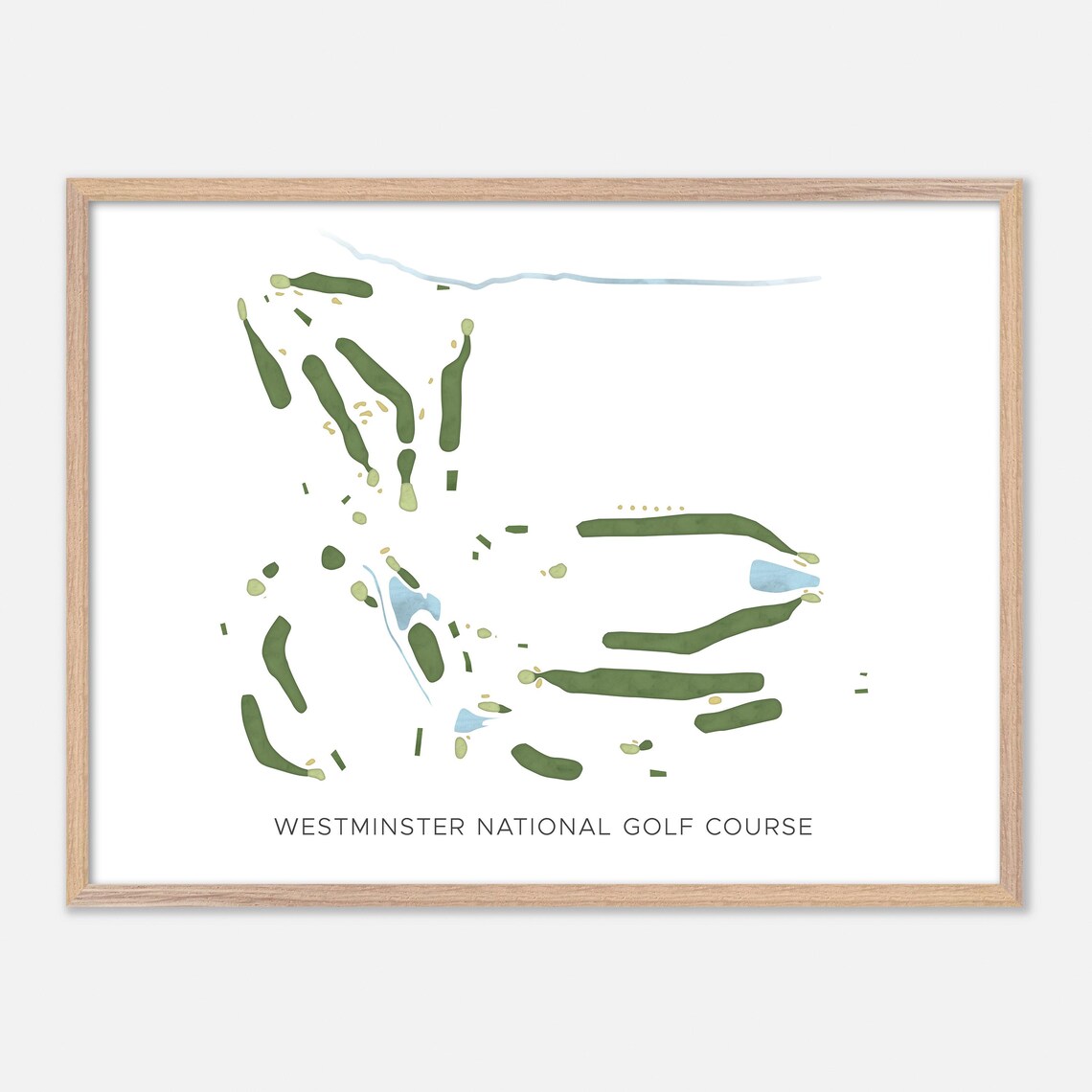 Westminster National Golf Course Modern Watercolor Map