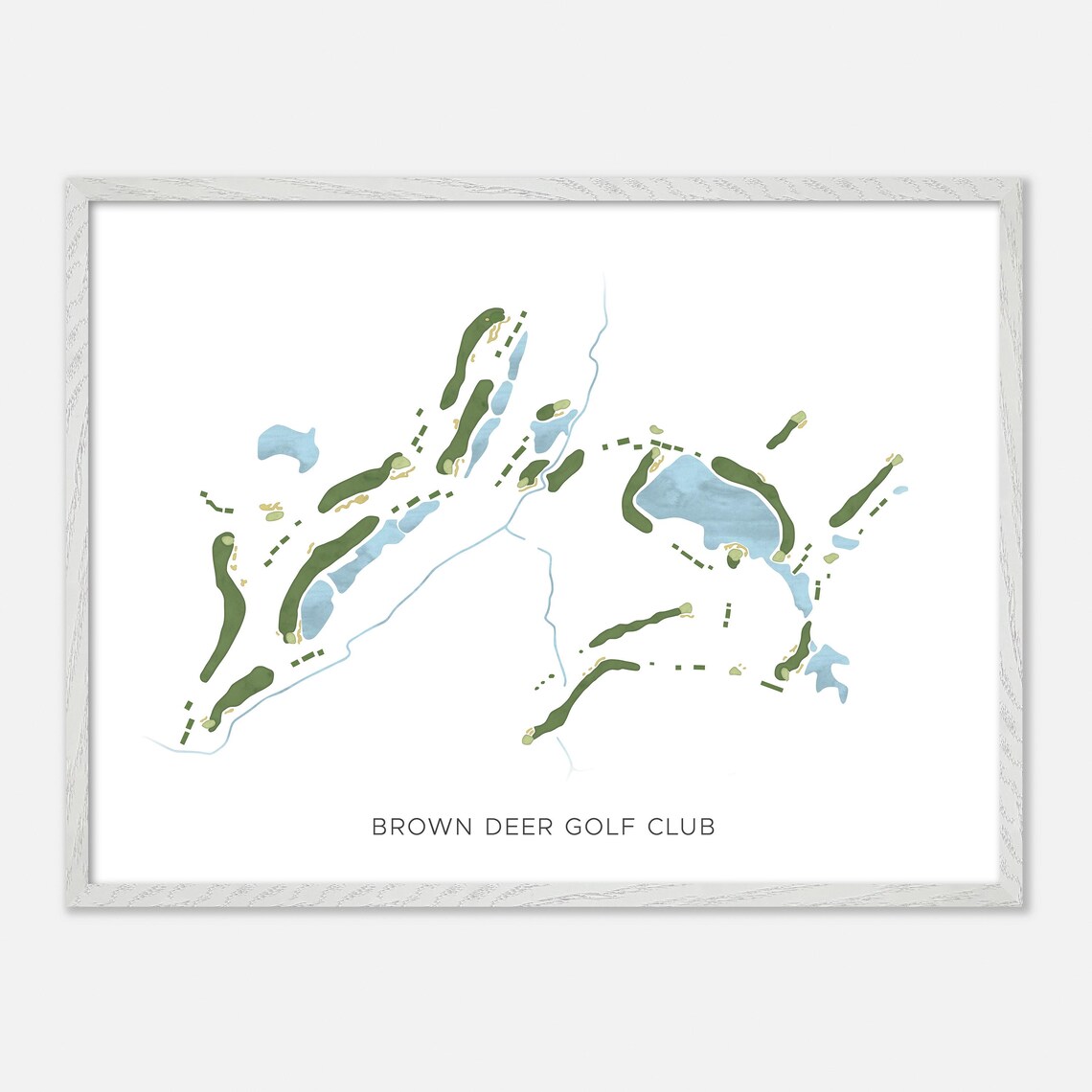 Brown Deer Golf Club Coralville Iowa Modern Watercolor Map Poster - Image 4