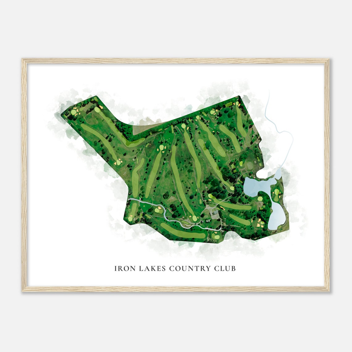 Iron Lakes Country Club Pennsylvania Classic Watercolor Map Poster - Image 2