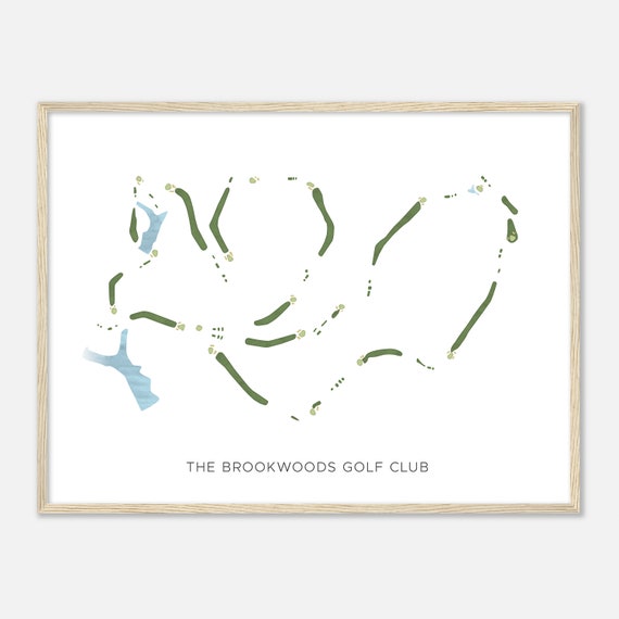 The Brookwoods Golf Club Virginia Modern Watercolor Map Golfer Gift Golf Wall Art Golf Poster Print Course Layout