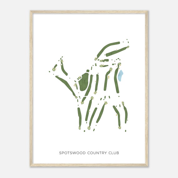 Spotswood Country Club Virginia Modern Watercolor Map Golfer Gift Golf Wall Art Golf Poster Print Course Layout