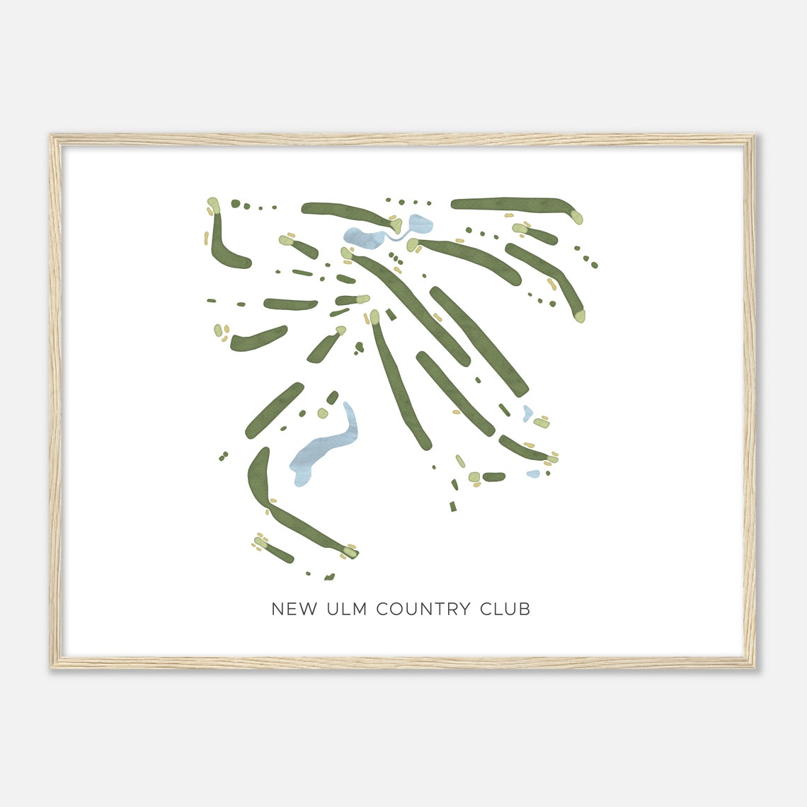 New Ulm Country Club Minnesota Modern Watercolor Course Map Poster