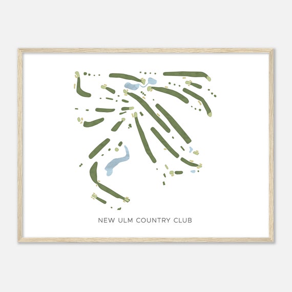 New Ulm Country Club Minnesota Modern Watercolor Map Golfer Gift Golf Wall Art Golf Poster Print Course Layout