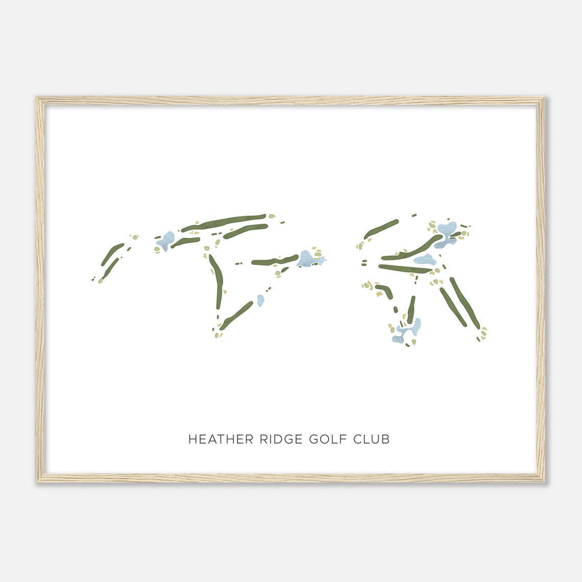 Heather Ridge Golf Club Colorado Modern Minimalist Golf Map Print