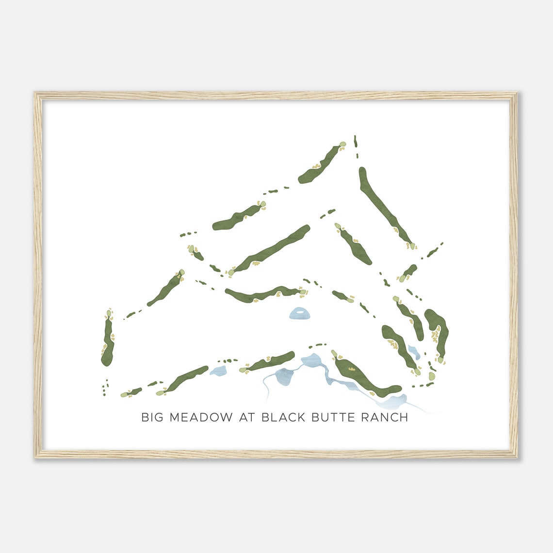 Big Meadow at Black Butte Ranch Minimalist Watercolor Map Gift Poster - Image 2