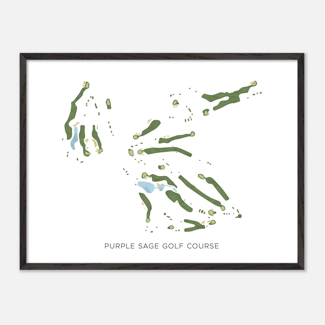 Purple Sage Golf Course Modern Watercolor Course Map Art Poster - Image 5