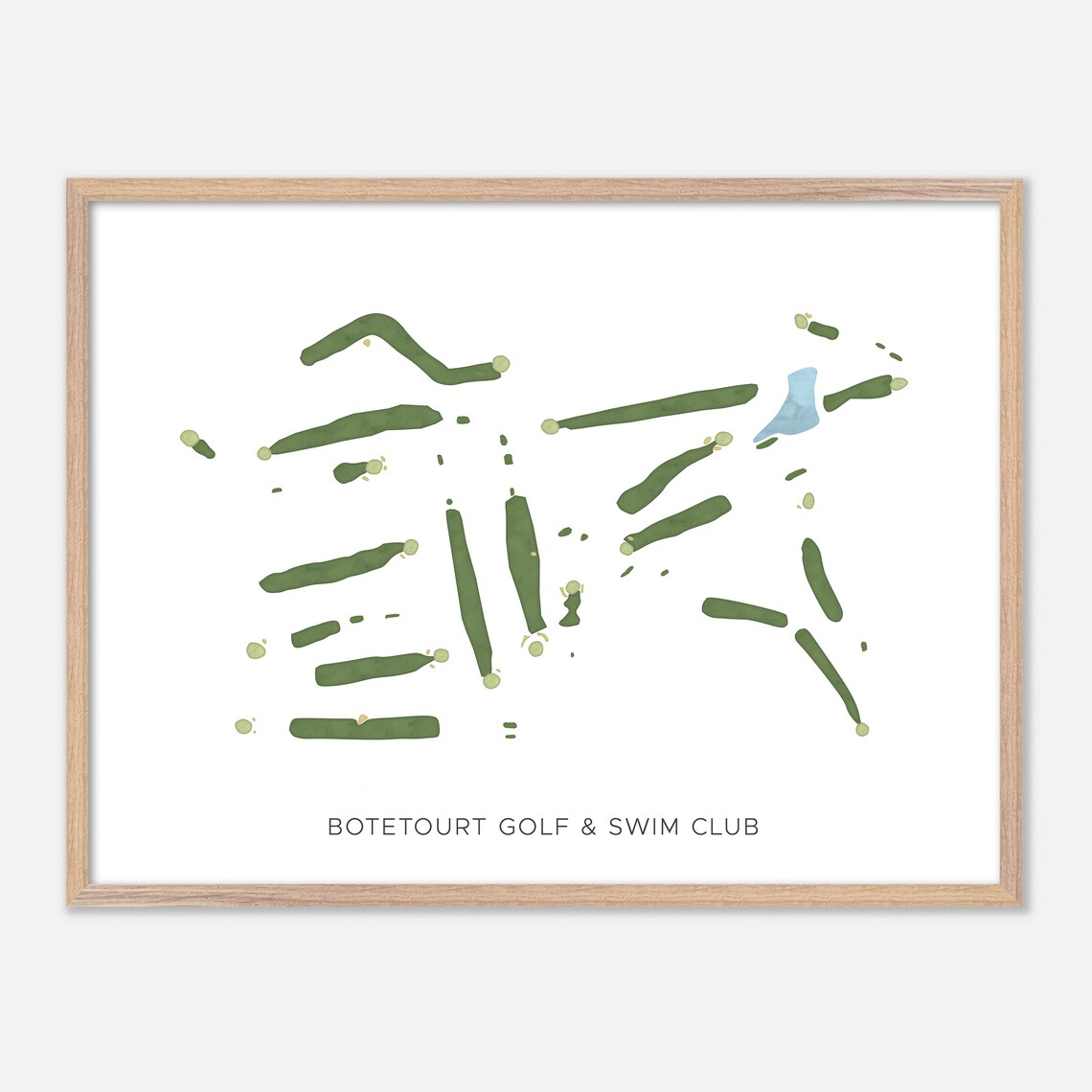 Botetourt Golf and Swim Club Minimalist Watercolor Map Poster
