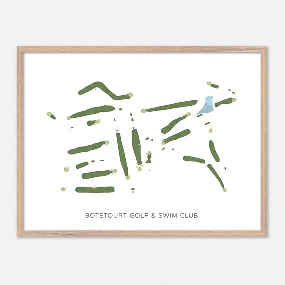 Botetourt Golf and Swim Club Minimalist Watercolor Map Poster