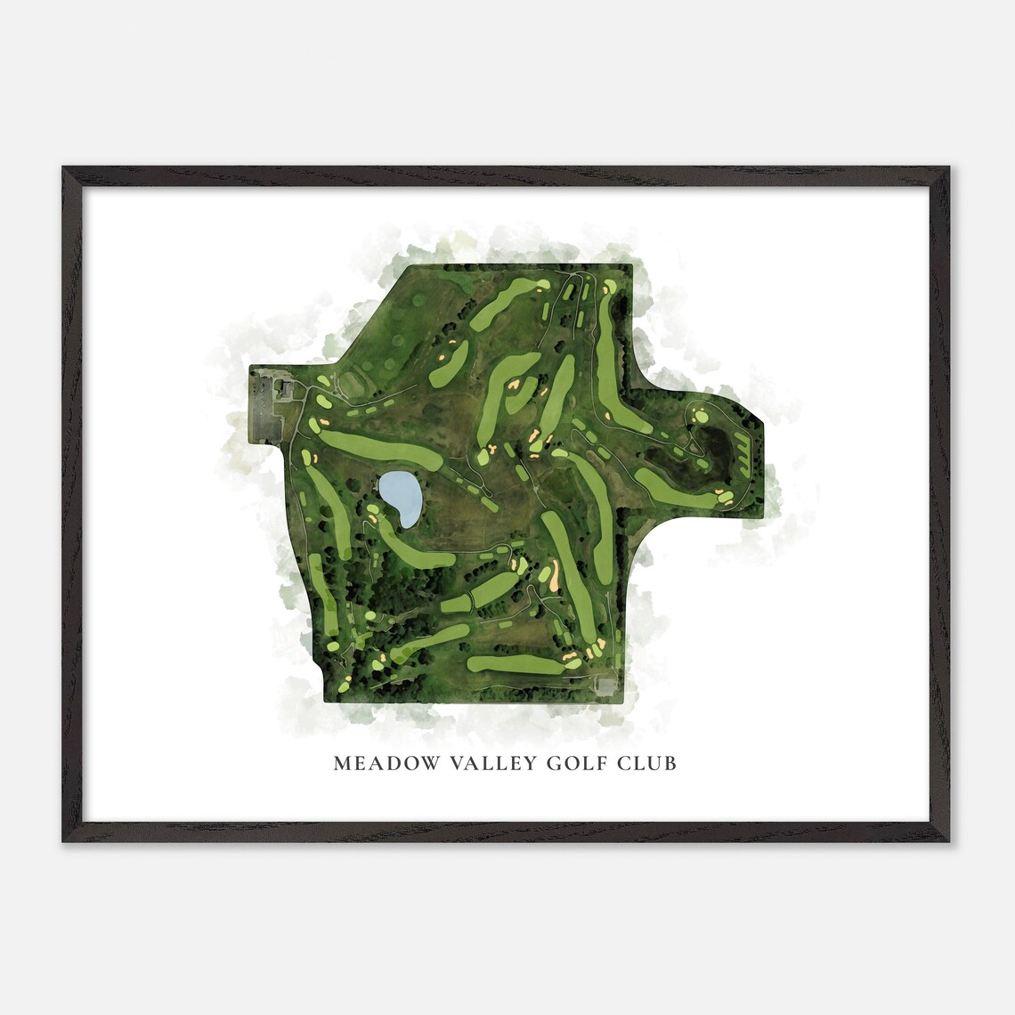 Meadow Valley Golf Club Classic Aerial Watercolor Map Poster - Image 5