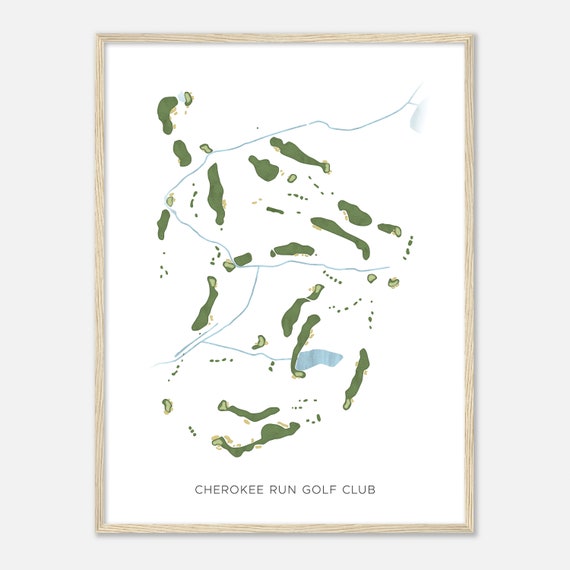 Cherokee Run Golf Club Georgia Modern Watercolor Map Golfer Gift Golf Wall Art Golf Poster Print Course Layout